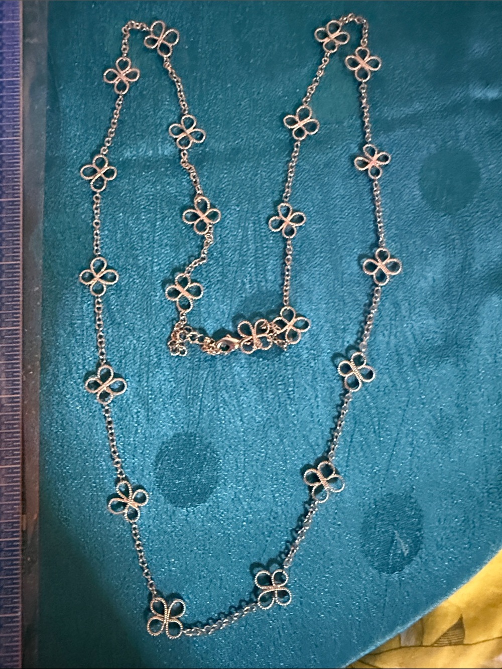 Delicate Silver Floral Link Necklace - Women's Jewelry